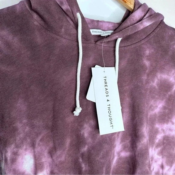 Threads 4 Thought NWT Roe Purple Tie Dye Cropped Hoodie Size XL - Picture 3 of 8